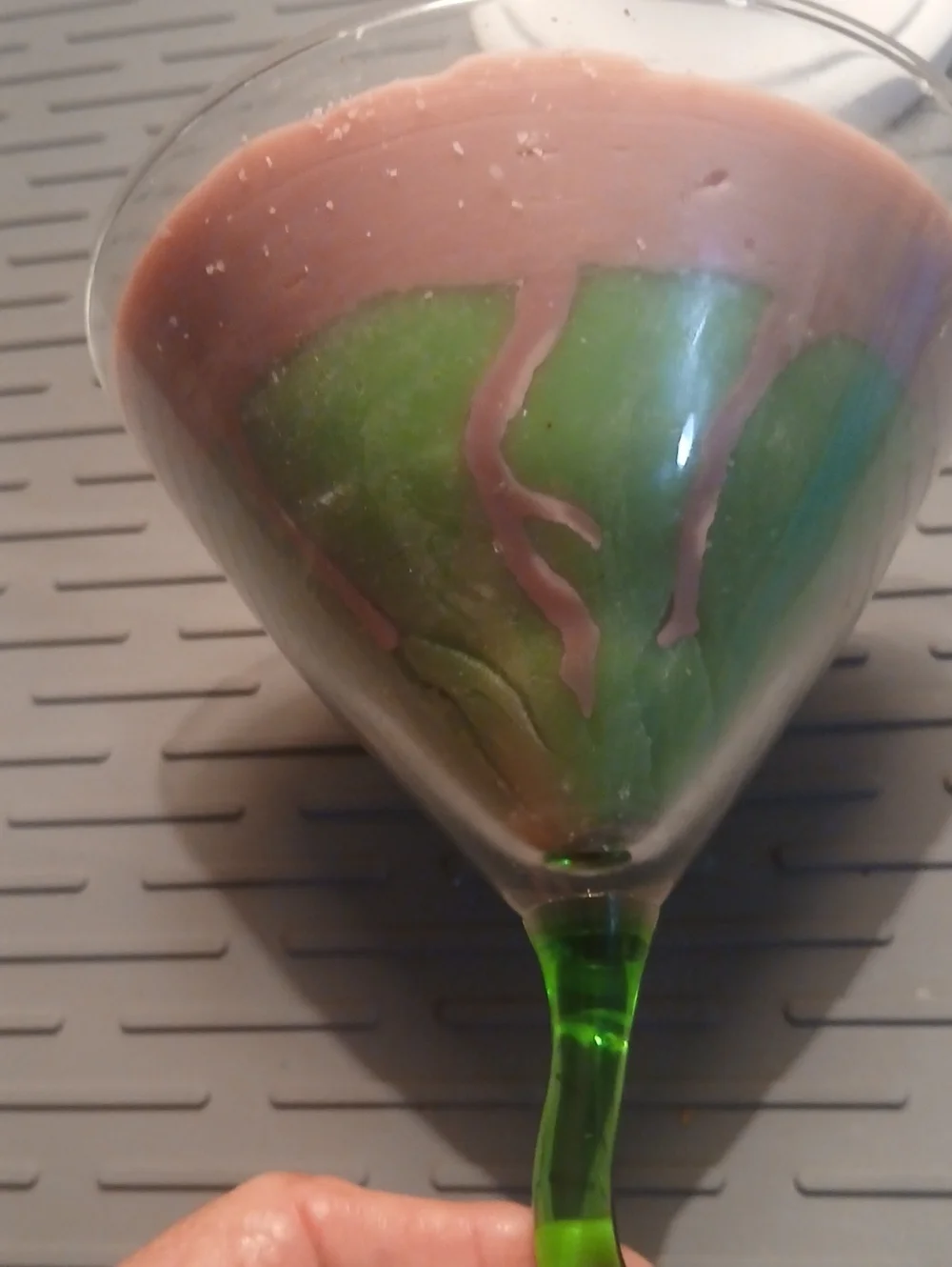 Martini Handmade CandleGreen Twisted-Stem Decorative Martini Glass Candle Holder